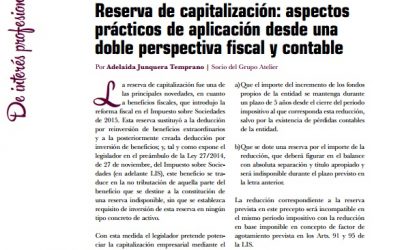 Reserva de capitalización: aspectos prácticos de aplicación desde una doble perspectiva fiscal y contable